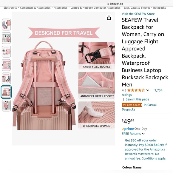 Amazon travel backpack - Picture 6 of 12